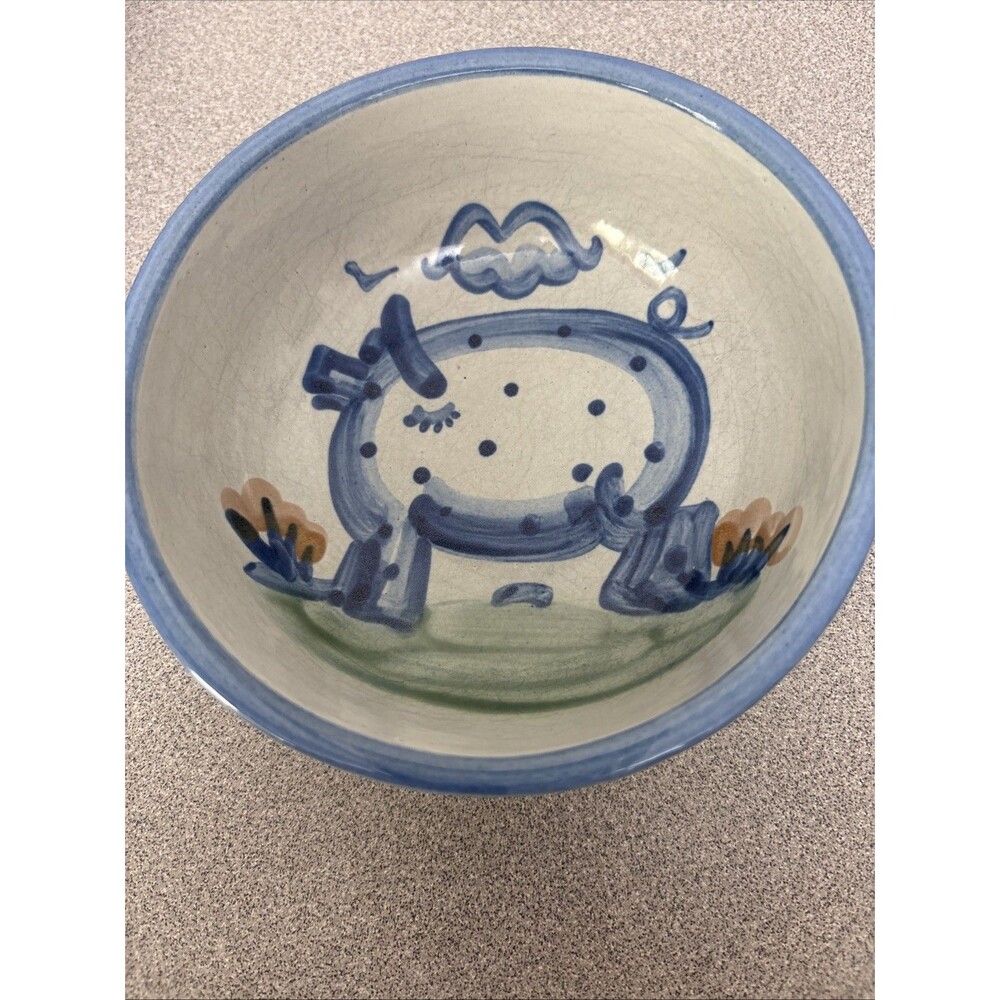 M.A. Hadley Hand-Painted PIG Ceramic Bowl - 5.5" - Collectible, Signed